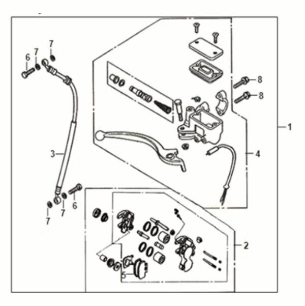 Remklauw - Remcilinder - Remleiding Sym Jet 14 50i Euro 5