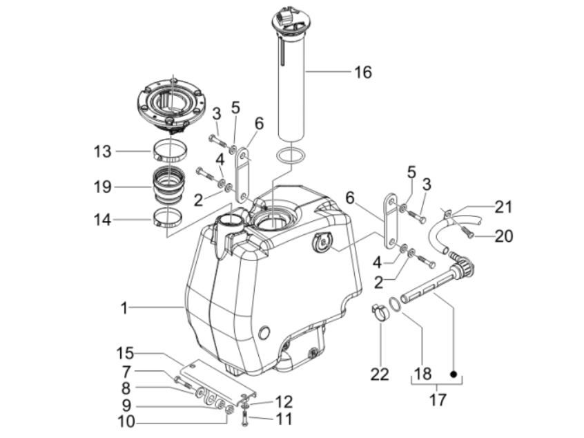 Brandstoftank Gilera Runner 200cc VXR 4-takt 2006