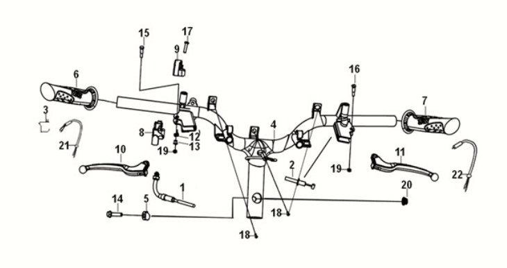 Cable - switch - handle lever Sym Orbit III 50 E5