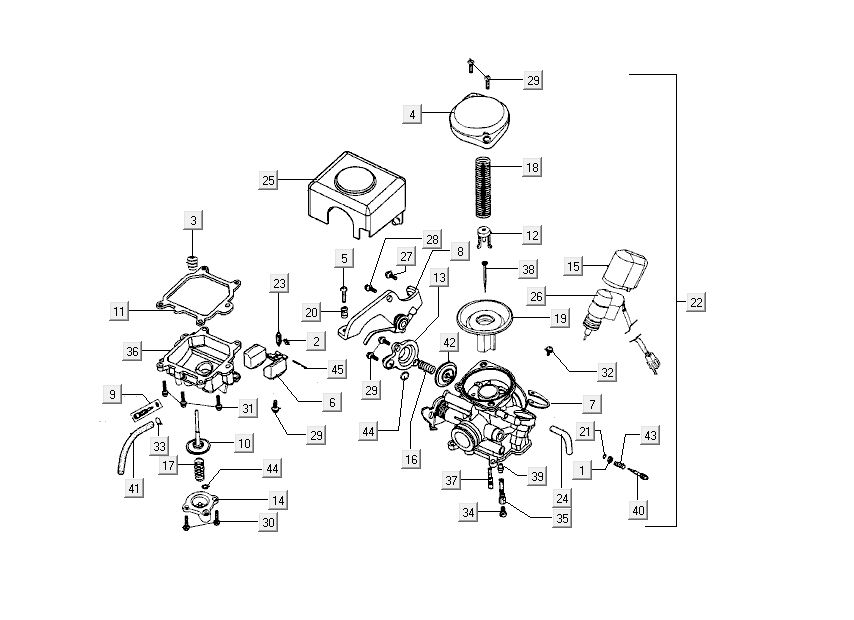 carburateur-choke Kymco Sento 4-takt Zwart