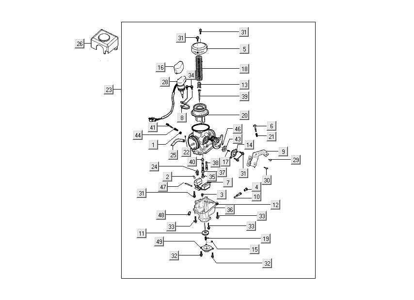 Carburateur - Choke Kymco People S 50 4-takt Mat grijs