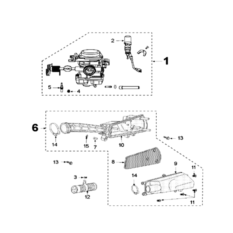 Carburateur Peugeot V-Clic 50 4-takt AC Zwart