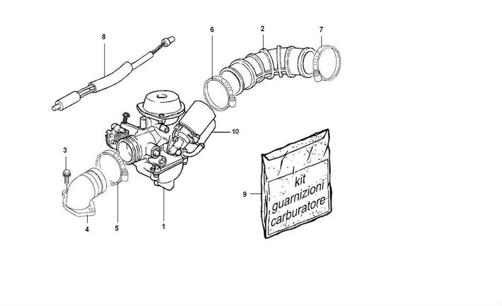 Carburateur Vespa LX 50 4-takt 2V AC 25km/u