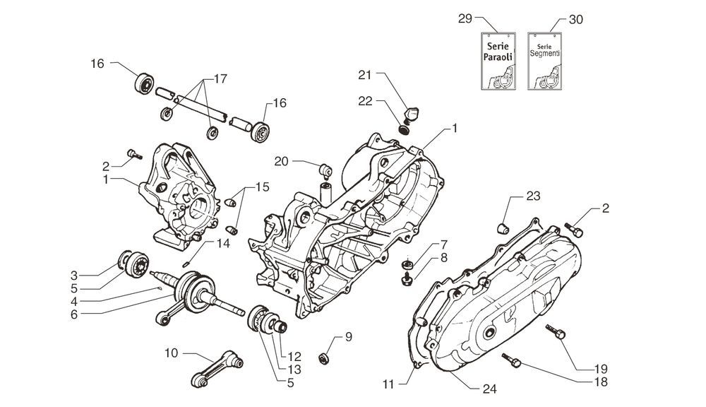 Carter - Carterdeksel - Krukas Yamaha Aerox 50 2-takt LC