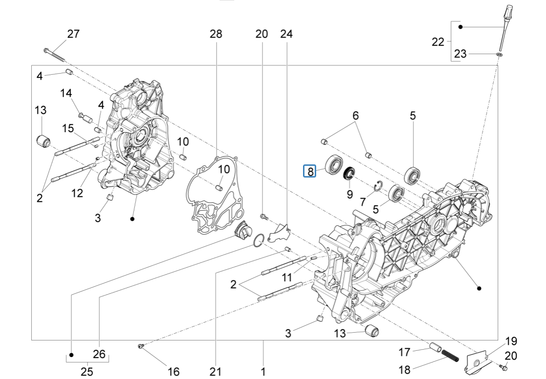 Carter Piaggio Beverly 125 RST 4V Euro 3 2010-2015