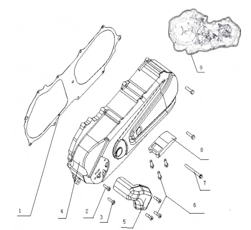 Carterdeksel Generic Cracker 50 2-takt zwart 2010