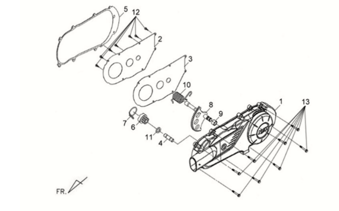 Carterdeksel links Sym Fiddle II 125S