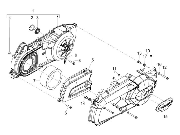 Carterdeksel Piaggio MP3 300 LT Sport 2009-2014