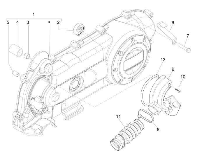 Carterdeksel Vespa S 50 4-takt 4V AC
