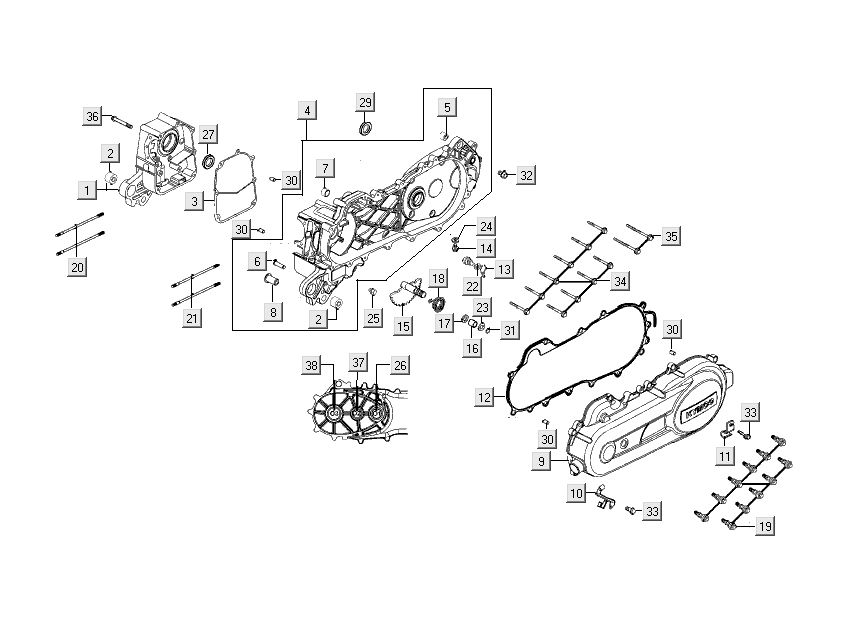 Carter - Carterdeksel Kymco People S 50 4-takt Donker grijs