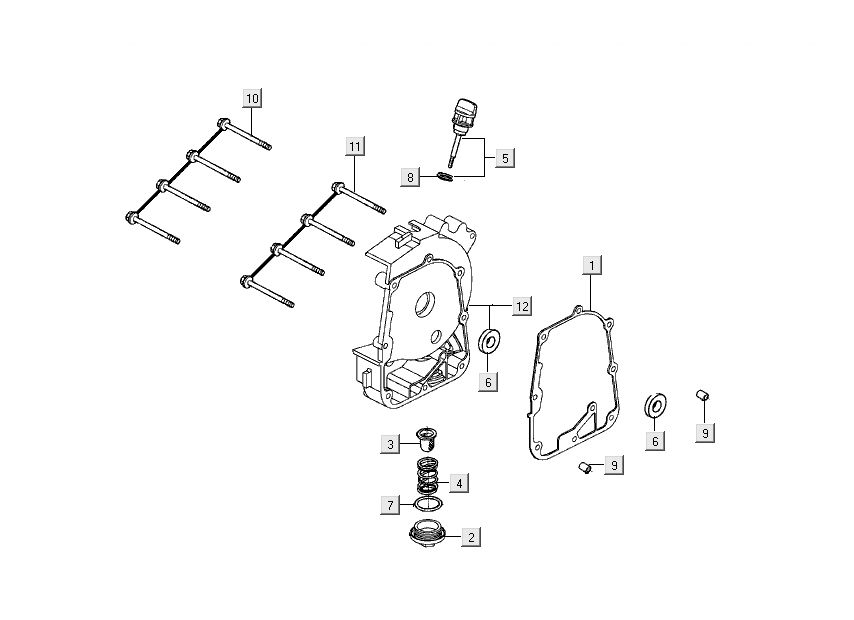 Carterhelft rechts - Peilstok - Oliefilter Kymco People S 50 4-takt Donker grijs
