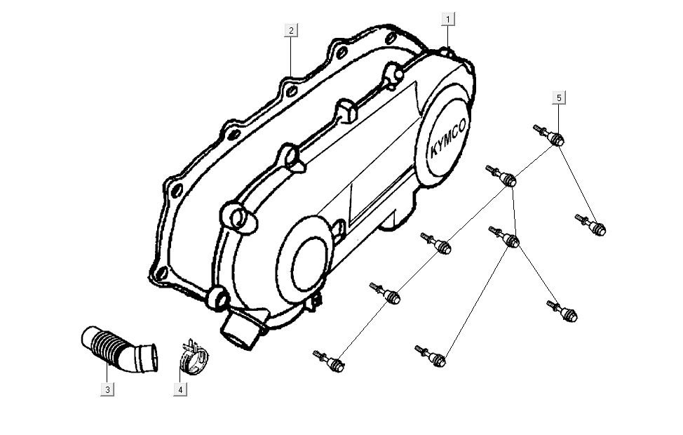 Carterkap - kickstarterdeksel Kymco G-Dink 2-takt Donkergrijs