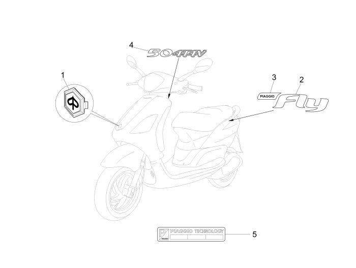 Emblemen - Stickers Piaggio New Fly 4-takt 4V