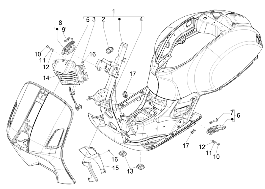 Frame Vespa GTS 125 IE ABS Euro 4 2019