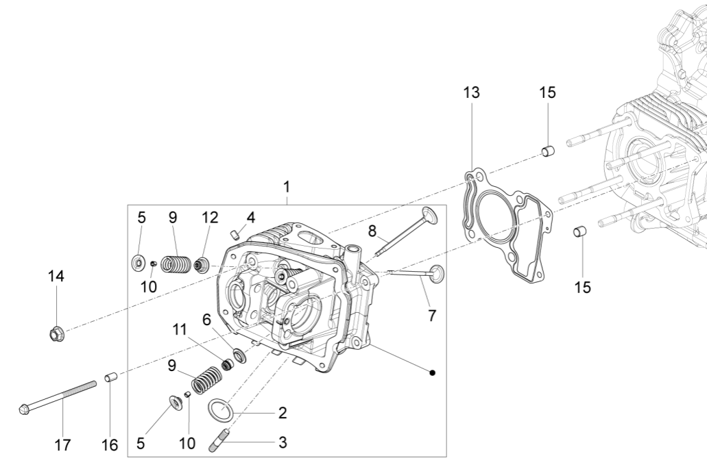 Cilinderkop Vespa Sprint 125 3V IE ABS