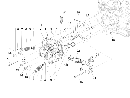 Cilinderkop Piaggio MP3 500 LT Sport 2014-2016
