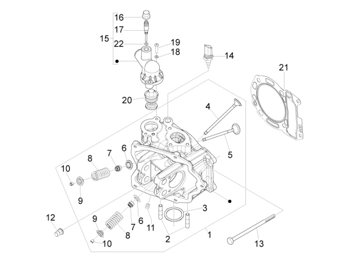 Cilinderkop Piaggio MP3 300 LT Sport 2009-2014