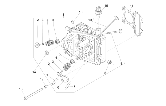 Cilinderkop Vespa Primavera 50 4-takt IGET 3V Euro 4
