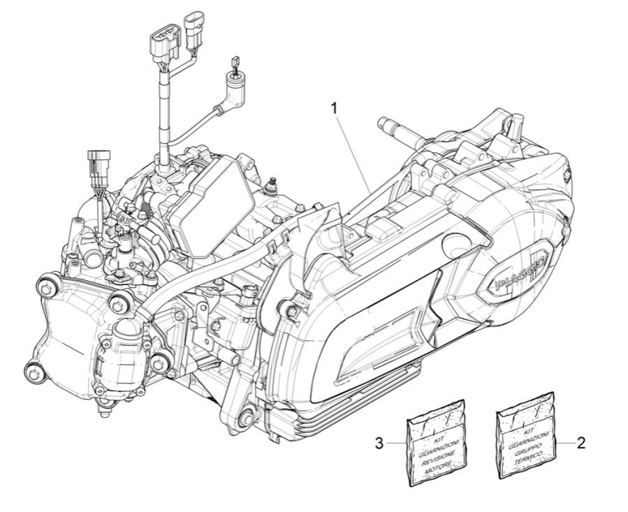 Motorblok compleet Piaggio MP3 300 HPE / 300 HPE Sport ABS Euro 5 2020-2022