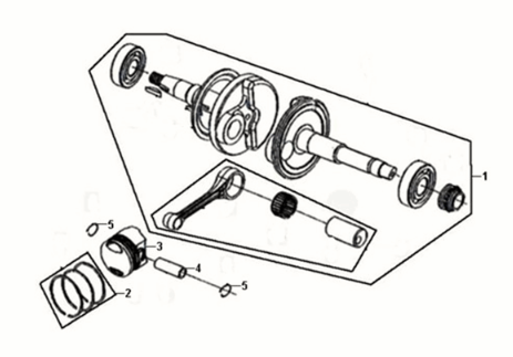 Crank shaft Sym Fiddle III 50 E3