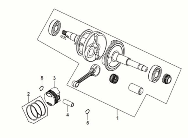 Crank shaft Sym Mio 50I E5