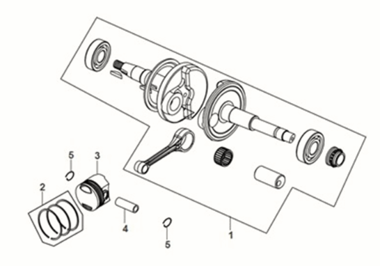 Crank shaft Sym X-Pro 50 E5