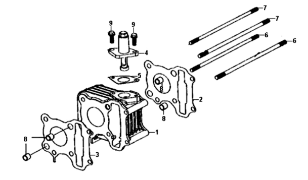 Cylinder / koppaking / voetpakking Sym Symphony ST E3