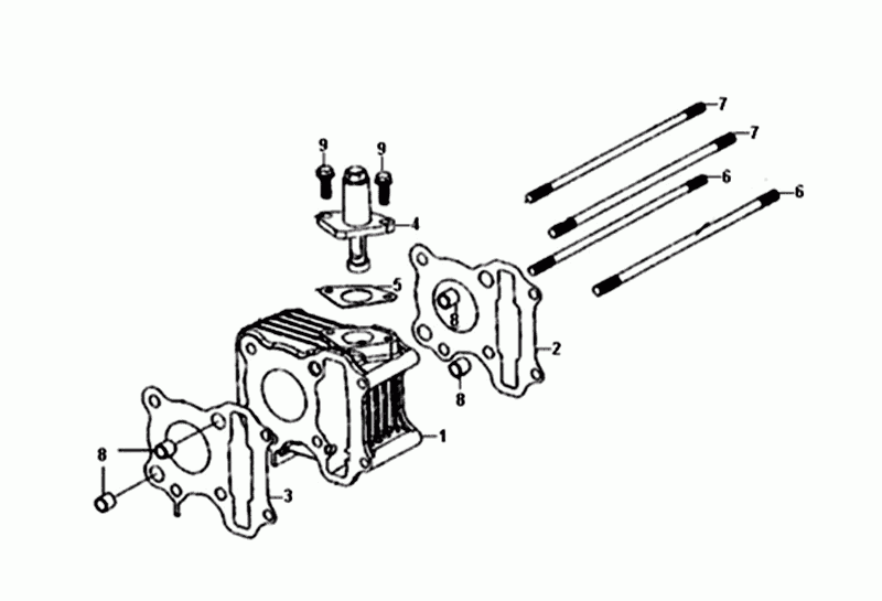 Cilinder - Koppakking - Voetpakking Sym Mio 50i