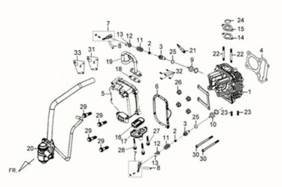 Cylinderkop KPL. Sym Fiddle II 125S
