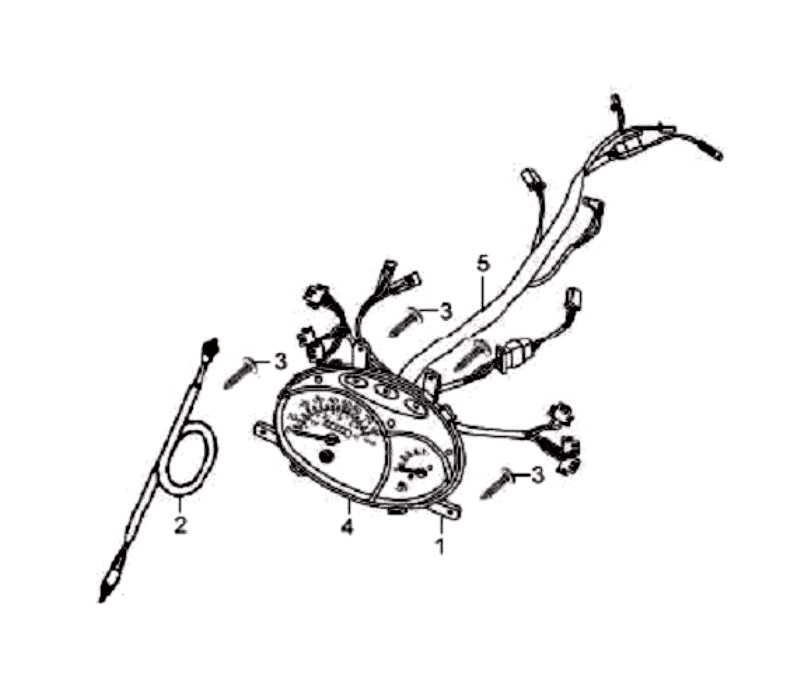 Kilometerteller - Cockpit - Kilometertellerkabel Sym Fiddle White WH8018P