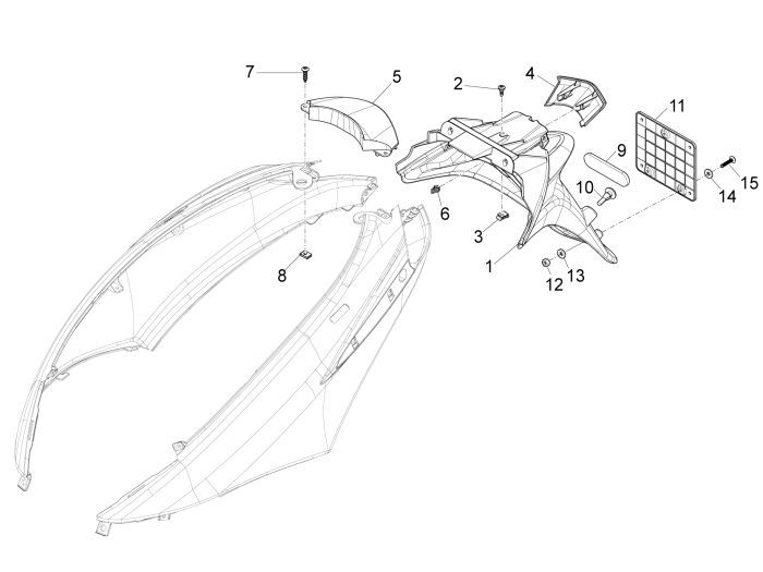 Motorschermen Piaggio New Fly 4-takt 4V rood 854a