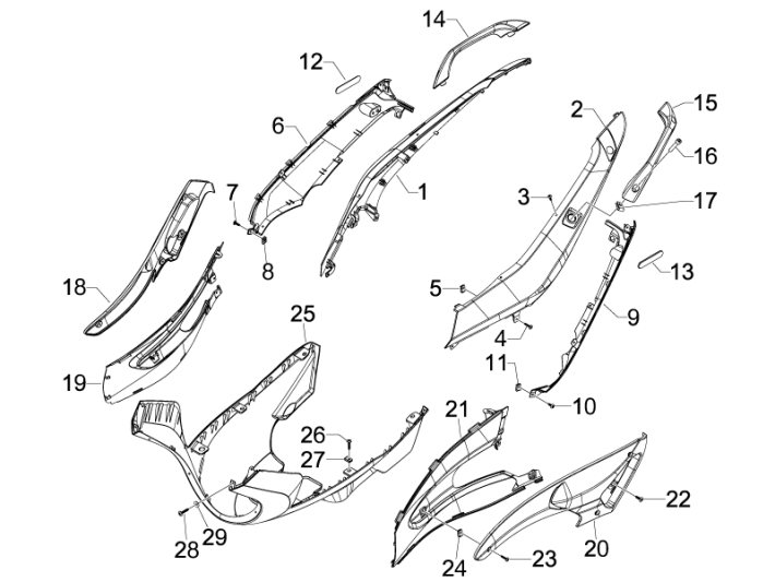 Motorschermen - Onderspoiler Gilera Runner 50 SP 50 2-takt LC 2010-2017