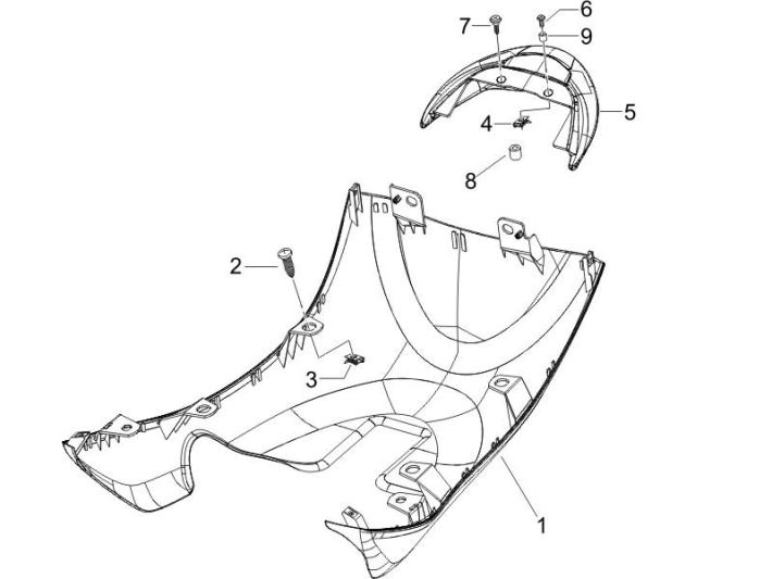 Motorschermen - Spoiler Piaggio Zip 50 SP 2-takt LC 2006-2013 wit 724
