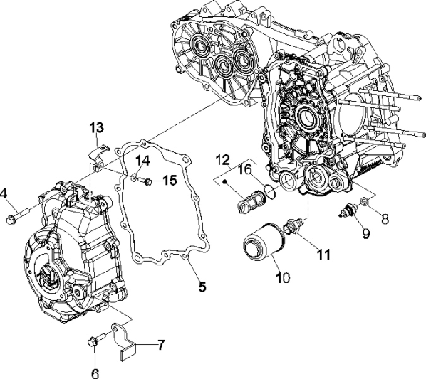 Oliefilter Vespa GTS 250 ie 2005-2009 (met ABS)