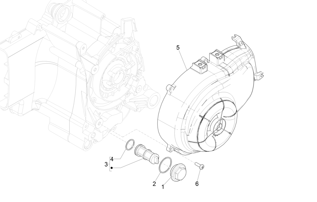 Vliegwieldeksel - Oliefilter Piaggio Liberty 50 4-takt AC IGET 3V Euro 4