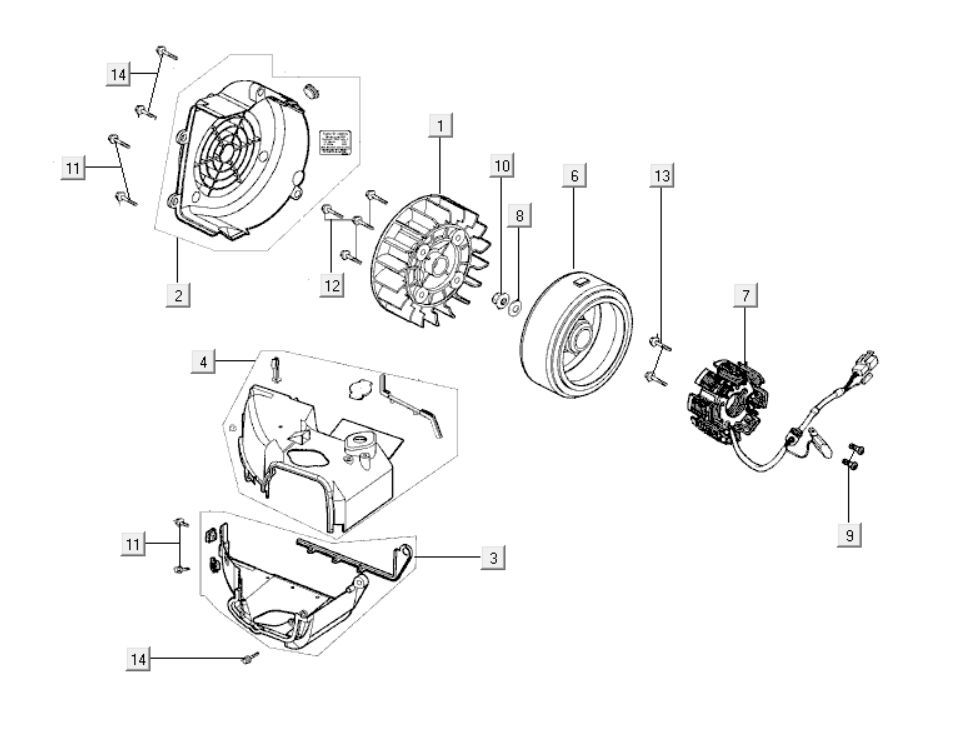 Ontsteking - Stator - Vliegwiel - Vliegwieldeksel Kymco Like 125