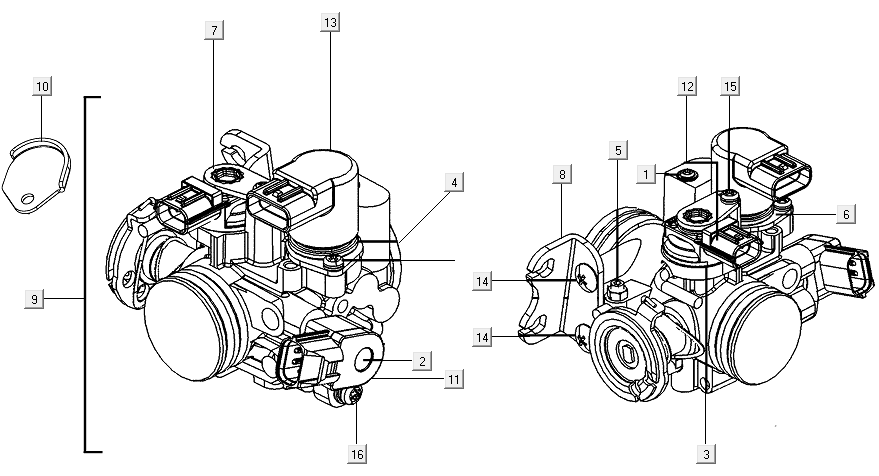 Gasklephuis Kymco Xciting 500R EVO