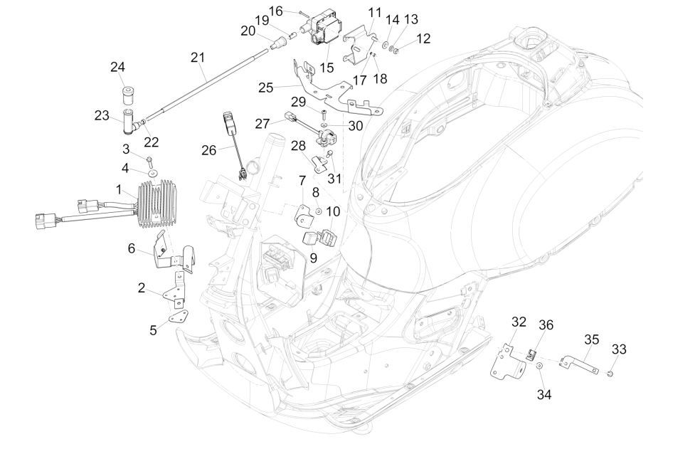ECU - Spanningsregelaar Vespa GTS 125 IE