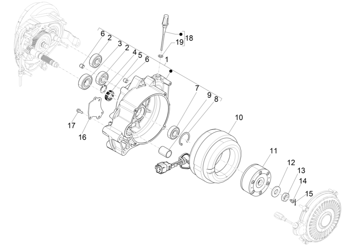 Carter - Stator - Rotor Vespa Elettrica 45km/u Euro 5 2021
