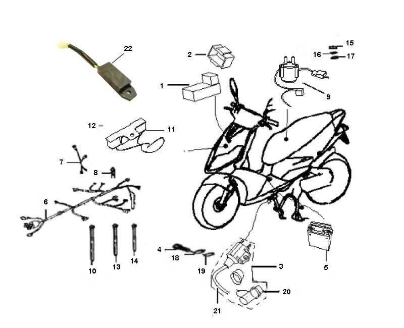 Elektrische delen Generic Cracker 50 2-takt zwart 2010