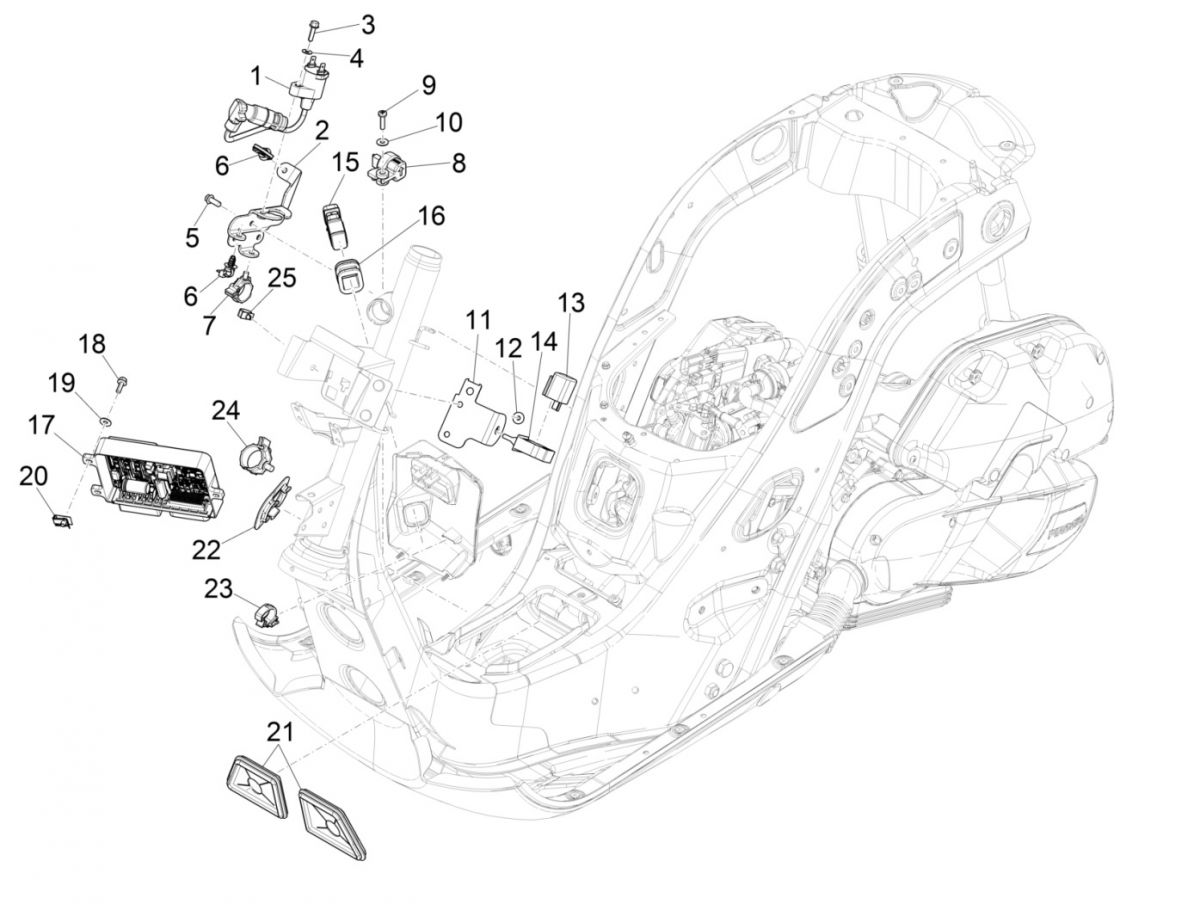 Elektrische delen Vespa GTS 125 IE ABS Euro 4 2016-2018