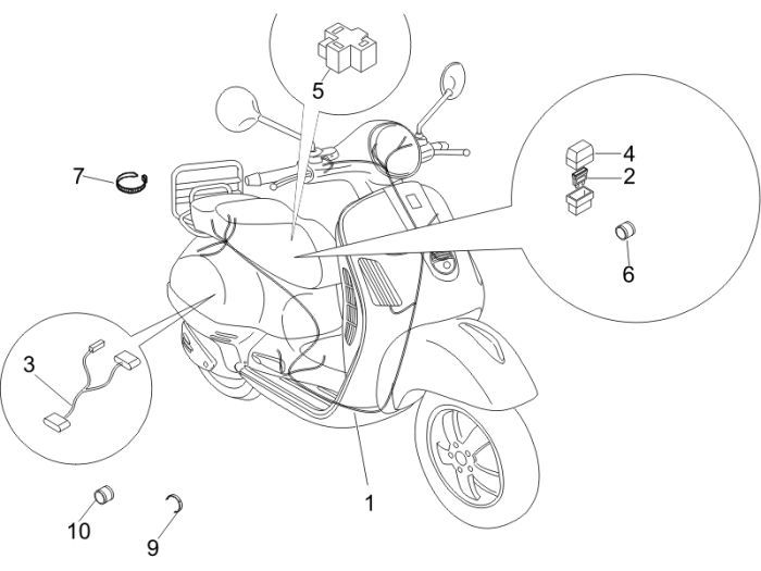 Kabelboom Vespa LX 50 2-takt AC