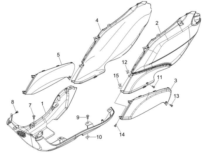 Onderspoiler Piaggio Fly 50 4-takt AC wit 724