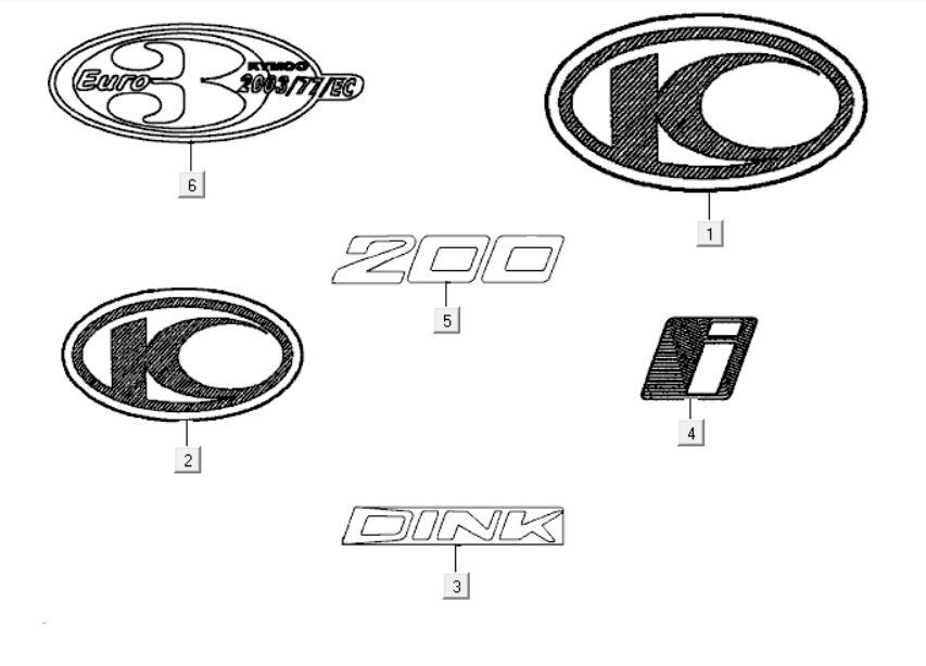 Emblemen - Stickers Kymco New Dink 200i