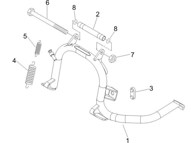 Frame - Middenstandaard Piaggio Zip 2000 4-takt AC