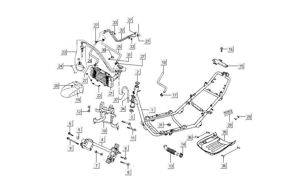 Frame-delen Kymco Dink AC 2-takt Zilver