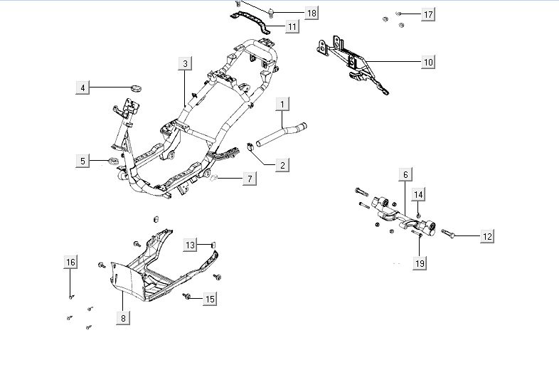 Frame - Motorophanging Kymco Agility RS 4-takt