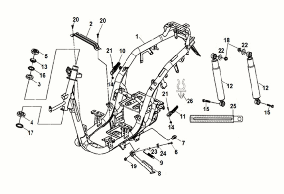 Frame body - RR. cushion Sym E-MIO