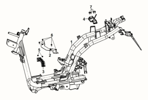 Frame body Sym E-XPRO 45KM/U 2020-2021