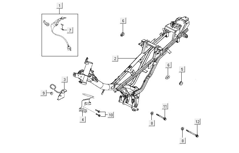Frame Kymco Activ 50 4-takt zilver